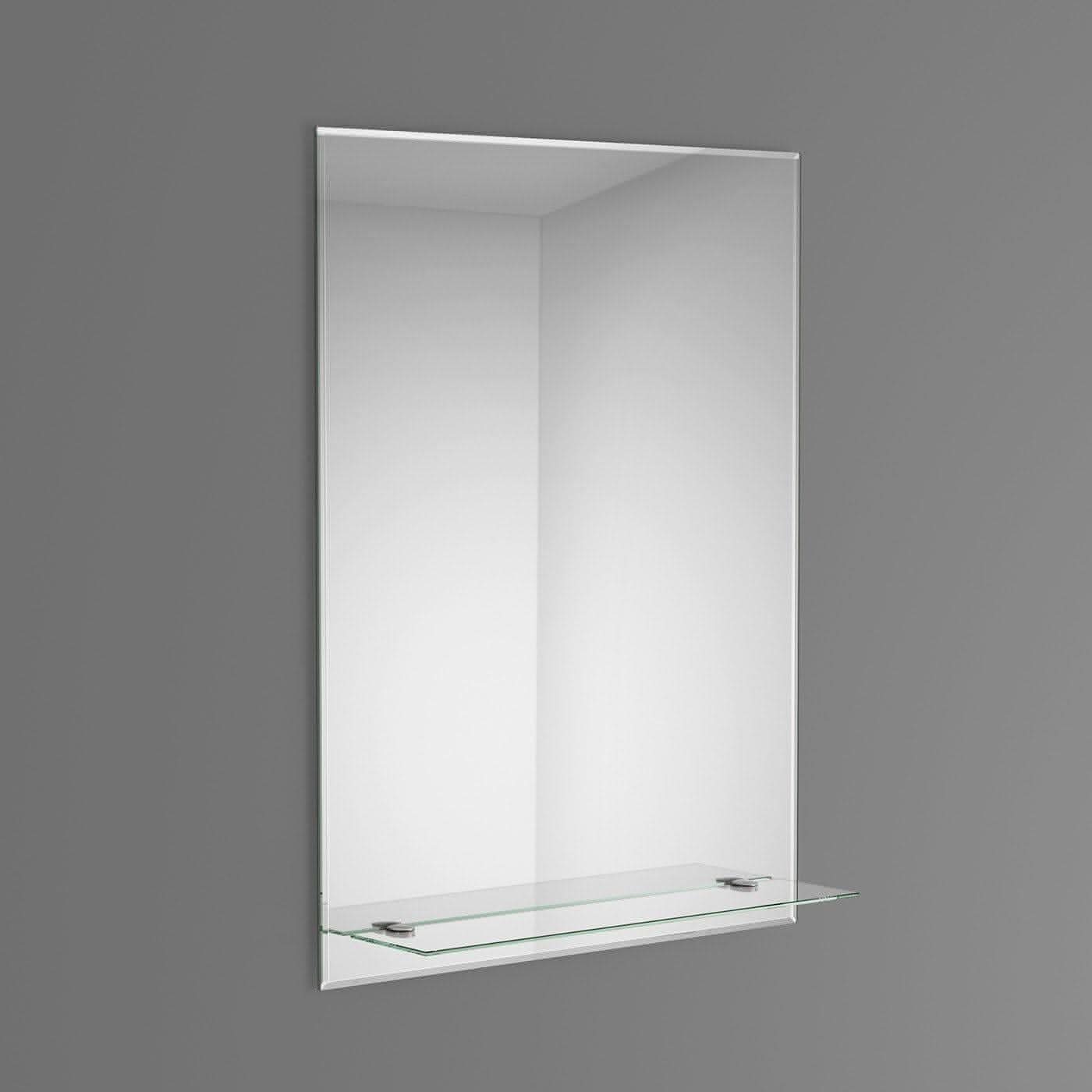 iBathUK 600 x 800mm iBathUK Mirror Wall Mounted Rectangular and Glass Shelf