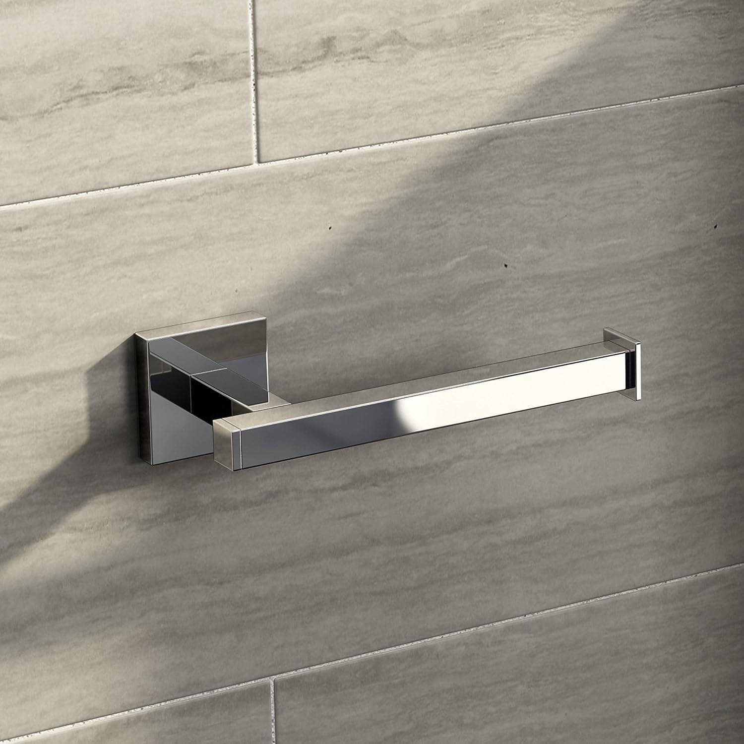 iBathUK Bathroom > Bathroom Accessories iBathUK Modern Toilet Roll Holder Chrome Wall Mounted Square