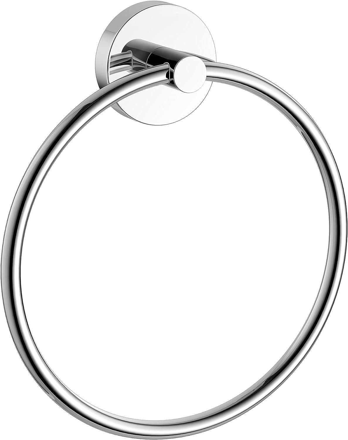 VeeBath Bathroom > Bathroom Accessories iBathUK Towel Ring Holder Wall Mounted Round Modern Chrome