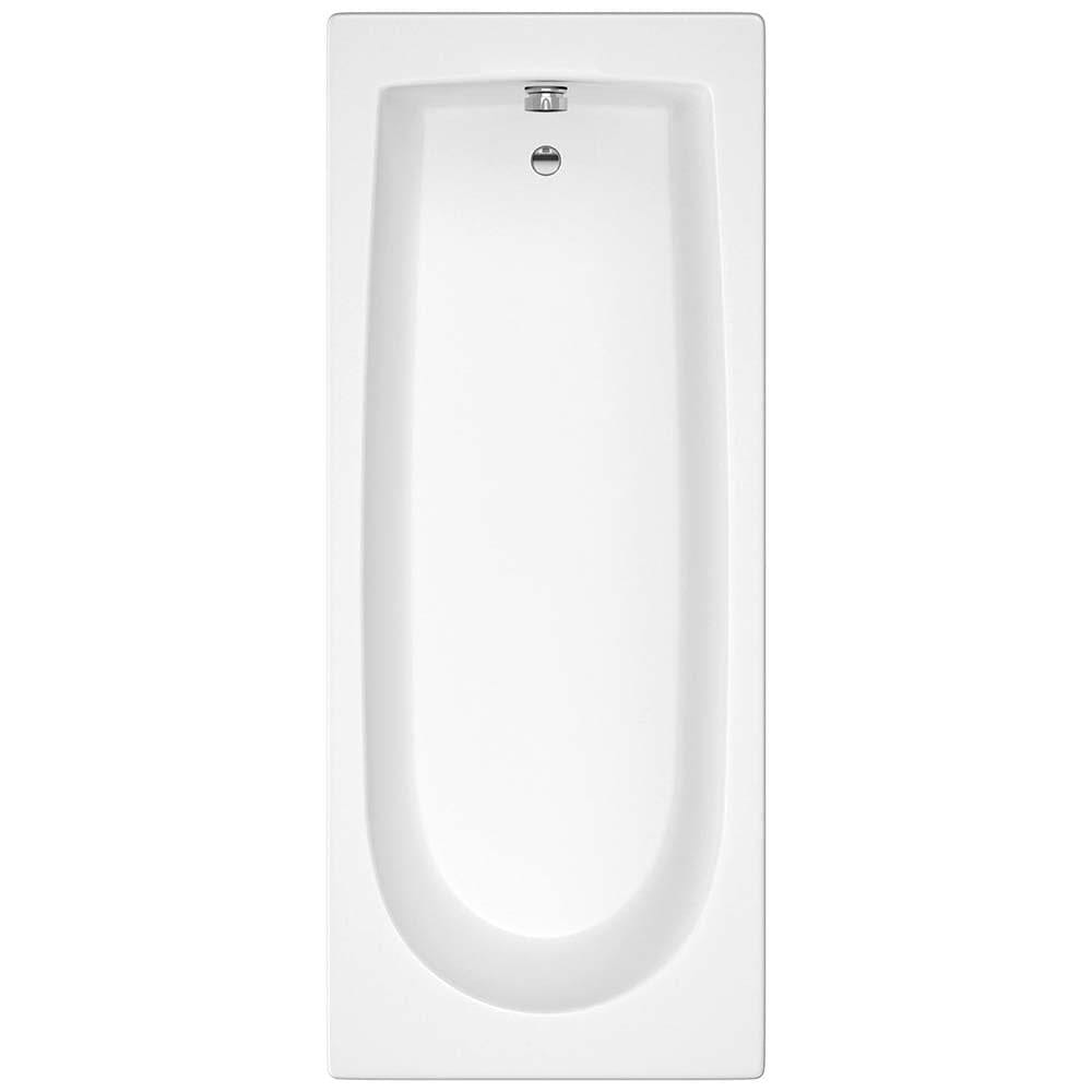 VeeBath Baths > Straight Baths 1500 x 700mm Modern Bathroom Bathtub Single Ended Curved Acrylic White Gloss Adjustable Feet