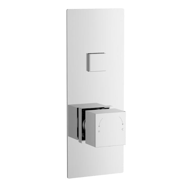 Nuie Concealed Shower Valves Nuie 1 Outlet Square Push Button Concealed Shower Valve - Chrome