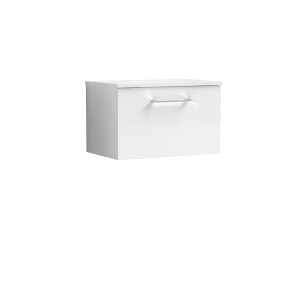 Nuie Wall Hung Vanity Units,Modern Vanity Units,Basins With Wall Hung Vanity Units,Nuie Gloss White Nuie Arno 1 Drawer Wall Hung Vanity Unit With Worktop 600mm Wide