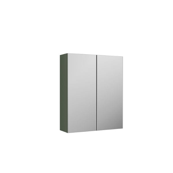 Nuie Non Illuminated Mirror Cabinets,Nuie Satin Green Nuie Arno 2 Door Non Illuminated Mirrored Cabinet (50/50) 715mm x 600mm