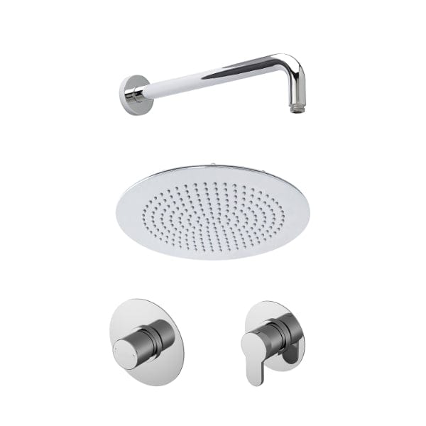 Nuie Concealed Shower Valves Nuie Arvan 1 Outlet Concealed Shower Valve With Fixed Head And Stop Tap - Chrome