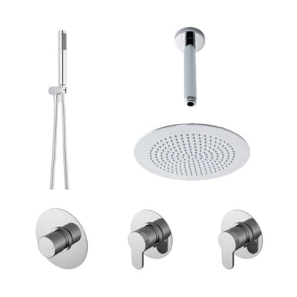 Nuie Concealed Shower Valves Nuie Arvan 2 Outlet Concealed Shower Valve With Kit And Stop Tap - Chrome