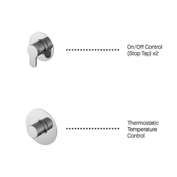 Nuie Concealed Shower Valves Nuie Arvan 2 Outlet Concealed Shower Valve With Kit And Stop Tap - Chrome