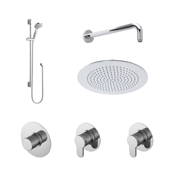 Nuie Concealed Shower Valves Nuie Arvan 2 Outlet Concealed Shower Valve With Kit, Stop Tap And Diverter - Chrome