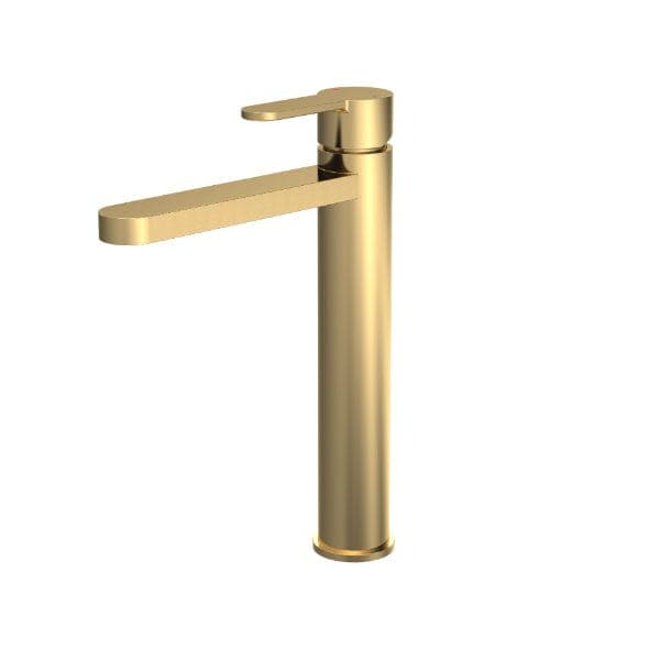Nuie Tall Basin Mixer Taps,Modern Taps,Deck Mounted Taps Brushed Brass Nuie Arvan Tall Mono Basin Mixer Tap