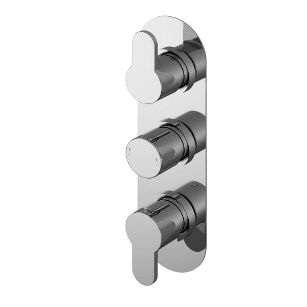 Nuie Concealed Shower Valves,Thermostatic Shower Valves Chrome Nuie Arvan Triple Handle Thermostatic Concealed Shower Valve