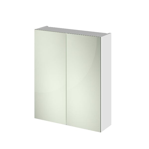 Nuie Non Illuminated Mirror Cabinets,Nuie Gloss White Nuie Athena 2 Door Non Illuminated Mirrored Cabinet (50/50) 600mm Wide