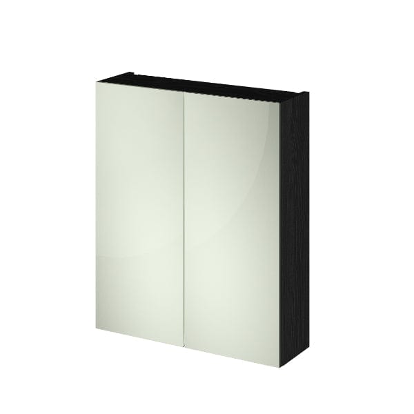 Nuie Non Illuminated Mirror Cabinets,Nuie Charcoal Black Nuie Athena 2 Door Non Illuminated Mirrored Cabinet (50/50) 600mm Wide