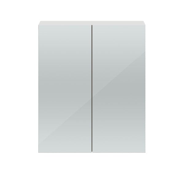 Nuie Non Illuminated Mirror Cabinets,Nuie Gloss Grey Mist Nuie Athena 2 Door Non Illuminated Mirrored Cabinet (50/50) 600mm Wide