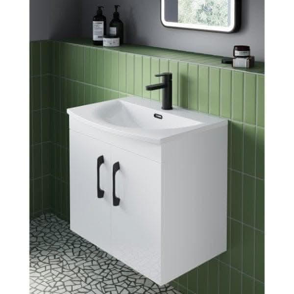Nuie Wall Hung Vanity Units,Modern Vanity Units,Basins With Wall Hung Vanity Units,Nuie Nuie Athena 2 Door Wall Hung Vanity Unit With Basin-4 500mm Wide