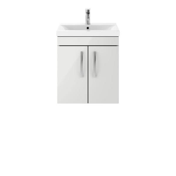Nuie Athena 2 Door Wall Hung Vanity Unit With Basin-4 500mm Wide