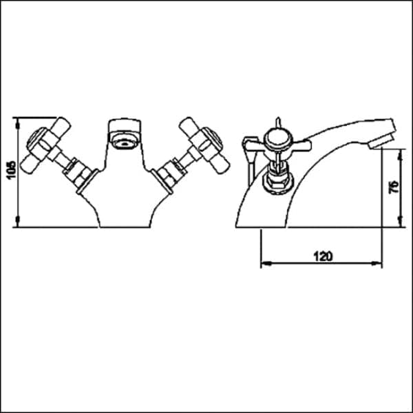 Nuie Basin Mixer Taps,Deck Mounted Taps,Traditional Taps Nuie Beaumont Mono Basin Mixer Tap with Pop Up Waste - Chrome