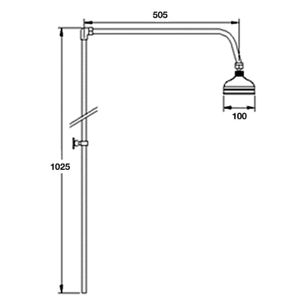 Nuie Shower Riser Rails & Slider Kits Nuie Beaumont Shower Riser Kit 4 Inch Fixed Head - Chrome