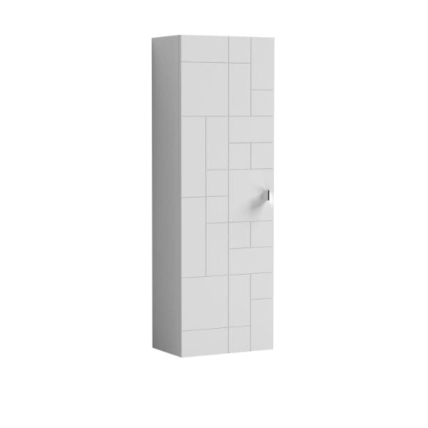 Nuie Tall Storage Units,Modern Storage Units Satin White Nuie Blocks 1 Door Wall Hung Tall Storage Unit 400mm Wide