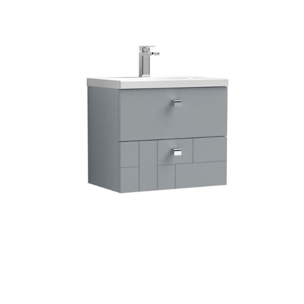 Nuie Blocks 2 Drawer Wall Hung Vanity Unit With Basin-3 600mm Wide
