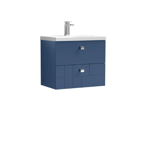 Nuie Blocks 2 Drawer Wall Hung Vanity Unit With Basin-4 600mm Wide