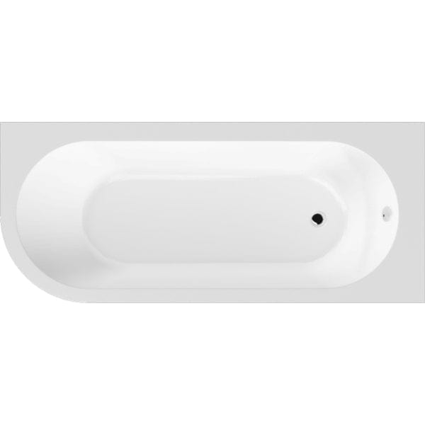 Nuie Freestanding Baths,Nuie,Modern Freestanding Baths,Back to Wall Baths Nuie Crescent Back to Wall Bath With Panel - RH - 1700mm x 725mm - White