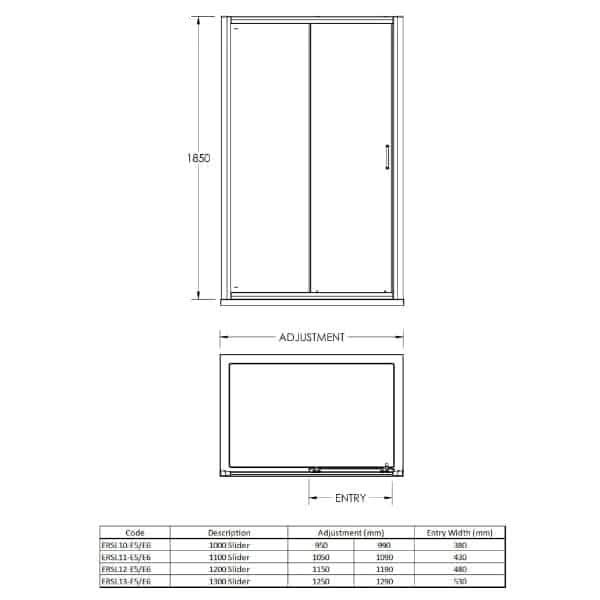 Nuie Sliding Shower Doors,Nuie,Shower Doors Nuie Ella Sliding Shower Door With Handle - Chrome