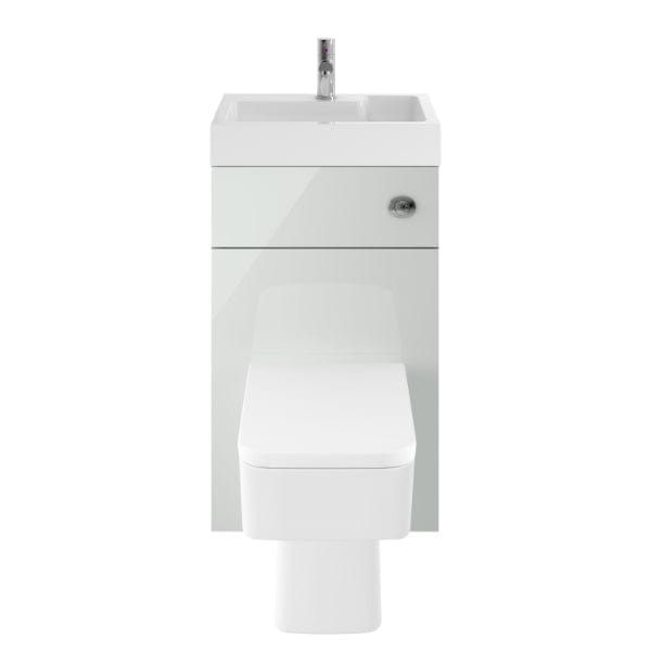 Nuie Floor Standing Vanity Units,Modern Vanity Units,Basins With Floor Standing Vanity Units, Nuie Nuie Mayford Floorstanding WC Unit With Basin 500mm x 800mm Gloss Grey Mist