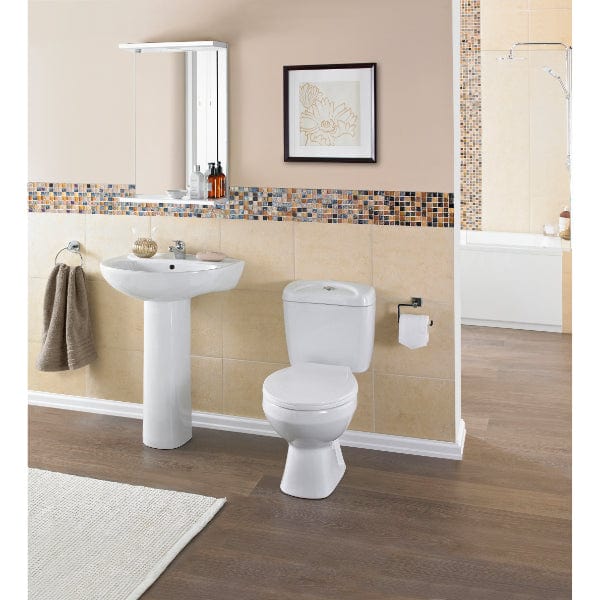 Nuie Close Coupled Toilets,Modern Close Coupled Toilets Nuie Melbourne Close Coupled Toilet with Push Button Cistern And Standard Close Seat - White