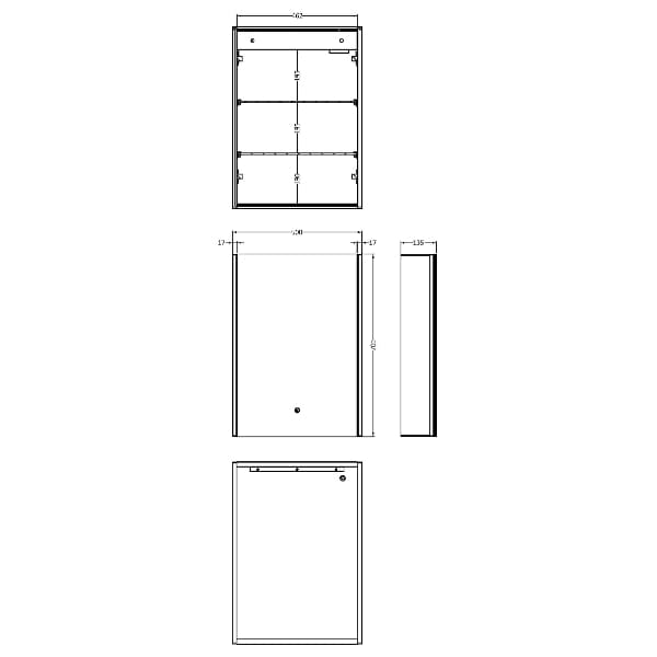 Nuie Illuminated Mirror Cabinets Nuie Meloso Illuminated Mirror Cabinet With Shaver Socket - 700mm x 500mm - Clear