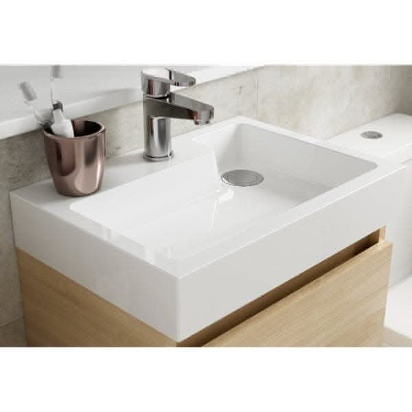 Nuie Wall Hung Vanity Units,Modern Vanity Units,Basins With Wall Hung Vanity Units,Nuie Nuie Merit 1 Door Wall Hung Vanity Unit With Polymarble Basin 500mm Wide