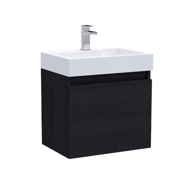 Nuie Merit 1 Door Wall Hung Vanity Unit With Polymarble Basin 500mm Wide