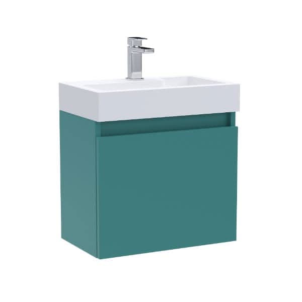 Nuie Merit 1 Door Wall Hung Vanity Unit With Slimline Basin 500mm Wide