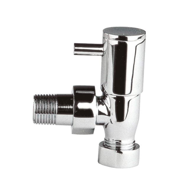 Nuie Manual Radiator Valves Nuie Minimalist Angled Radiator Valves Pair - 56mm High - Chrome