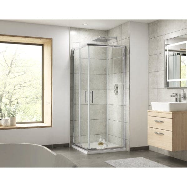 Nuie Corner Entry Shower Enclosure,Shower Enclosure,Nuie Nuie Pacific Corner Entry Shower Enclosure - Chrome