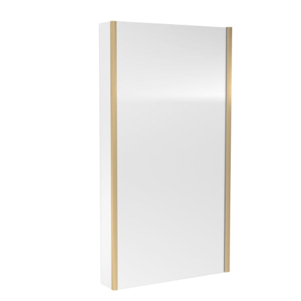Nuie Bath Screens,Nuie,Bath Accessories Brushed Brass Nuie Pacific Hinged Shower Bath Screen With Fixed Panel - 1400mm x 805mm