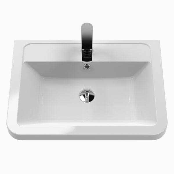 Nuie Wall Hung Vanity Units,Modern Vanity Units,Basins With Wall Hung Vanity Units,Nuie Nuie Parade 2 Drawer Wall Hung Vanity Unit With Ceramic Basin 600mm Wide