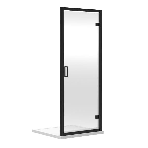 Nuie Hinged Shower Doors,Shower Doors,Nuie 700mm / Matt Black Nuie Rene Hinged Shower Door