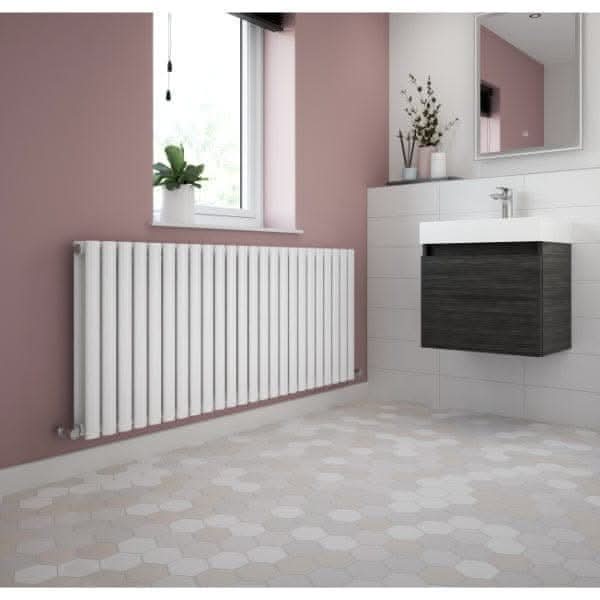 Nuie Horizontal Designer Radiators,Modern Designer Radiators Nuie Revive Double Panel Horizontal Designer Radiator - 600mm x 1398mm