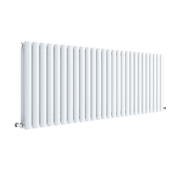 Nuie Horizontal Designer Radiators,Modern Designer Radiators High Gloss White Nuie Revive Double Panel Horizontal Designer Radiator - 600mm x 1572mm