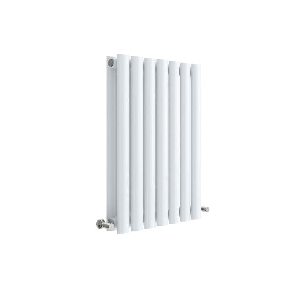 Nuie Horizontal Designer Radiators,Modern Designer Radiators High Gloss White Nuie Revive Double Panel Horizontal Designer Radiator - 600mm x 412mm