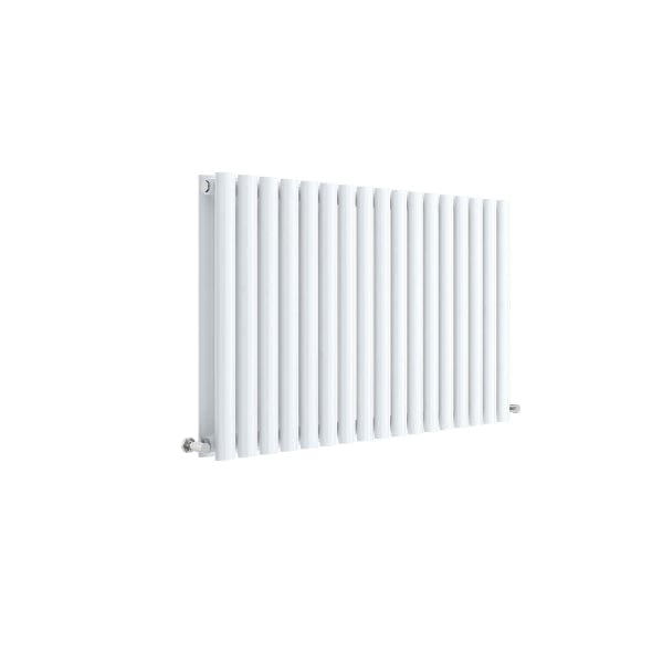 Nuie Horizontal Designer Radiators,Modern Designer Radiators High Gloss White Nuie Revive Double Panel Horizontal Designer Radiator - 600mm x 992mm