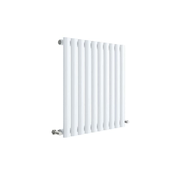 Nuie Horizontal Designer Radiators,Modern Designer Radiators High Gloss White Nuie Revive Single Panel Horizontal Designer Radiator - 600mm x 586mm