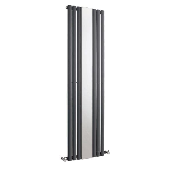 Nuie Vertical Designer Radiators,Modern Designer Radiators Anthracite Nuie Revive Single Panel Vertical Designer Mirrored Radiator - 1800mm x 499mm