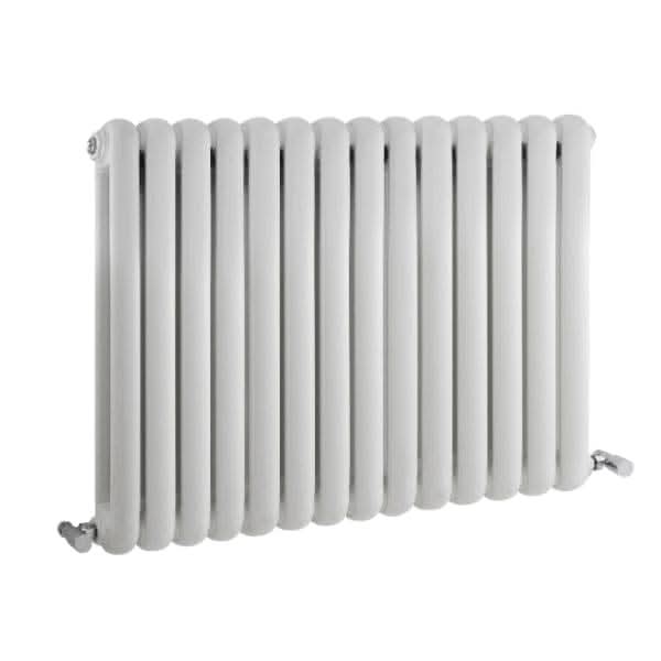 Nuie Horizontal Designer Radiators,Modern Designer Radiators High Gloss White Nuie Salvia Double Panel Horizontal Designer Radiator - 863mm x 635mm