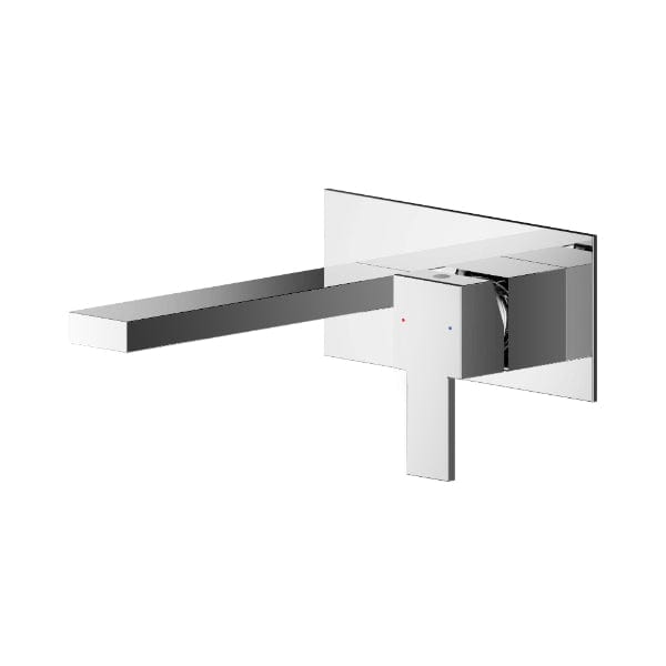 Nuie Wall Mounted Taps,Basin Mixer Taps,Modern Taps Nuie Sanford 2-Hole Wall Mounted Basin Mixer Tap With Plate - Chrome