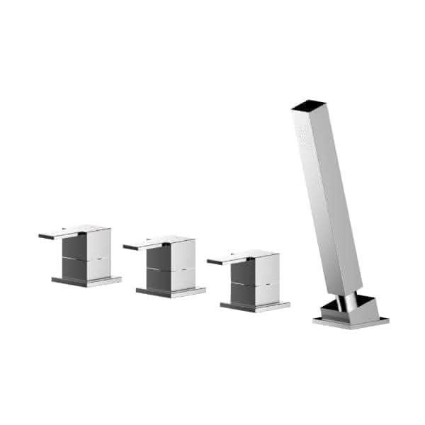 Nuie Bath Shower Mixer Taps,Deck Mounted Taps,Modern Taps Nuie Sanford 4-Hole Bath Shower Mixer Tap - Chrome
