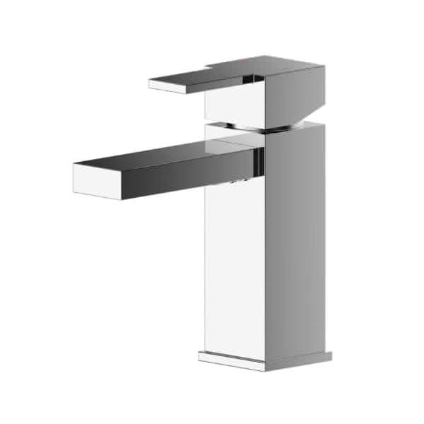 Nuie Basin Mixer Taps,Deck Mounted Taps,Modern Taps Nuie Sanford Mini Mono Basin Mixer Tap with Push Button Waste - Chrome