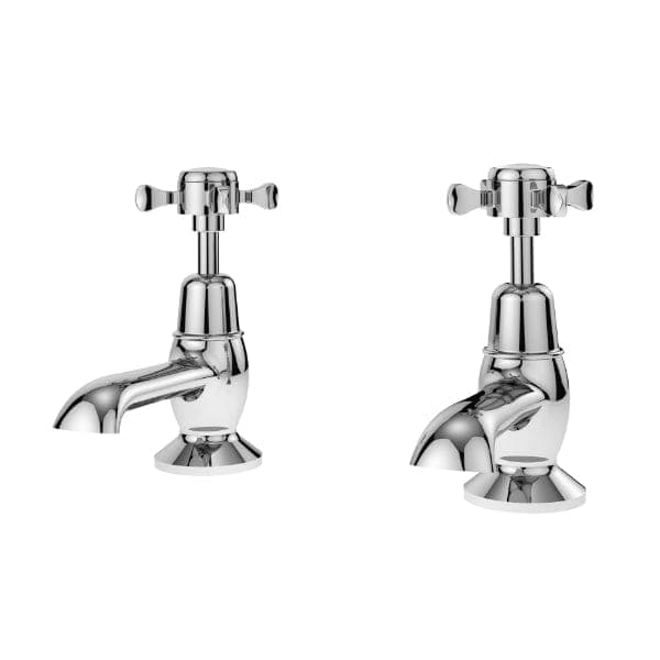Nuie Basin Pillar Taps,Traditional Taps,Deck Mounted Taps Nuie  Selby Xhead Basin Pillar Taps - Chrome