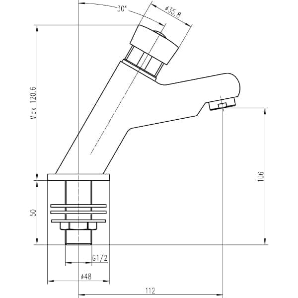 Nuie Basin Pillar Taps,Modern Taps,Deck Mounted Taps Nuie Self Closing Non-Concussive Basin Pillar Taps - Chrome