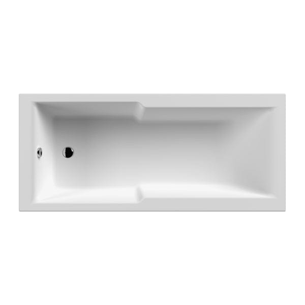 Nuie Shower Baths,Nuie,Modern Shower Baths Nuie Single Ended Shower Bath - 1700mm x 750mm - White