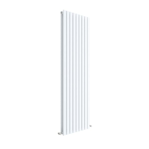 Nuie Horizontal Designer Radiators,Modern Designer Radiators Satin White Nuie Sloane Double Panel Horizontal Designer Radiator - 600mm x 528mm